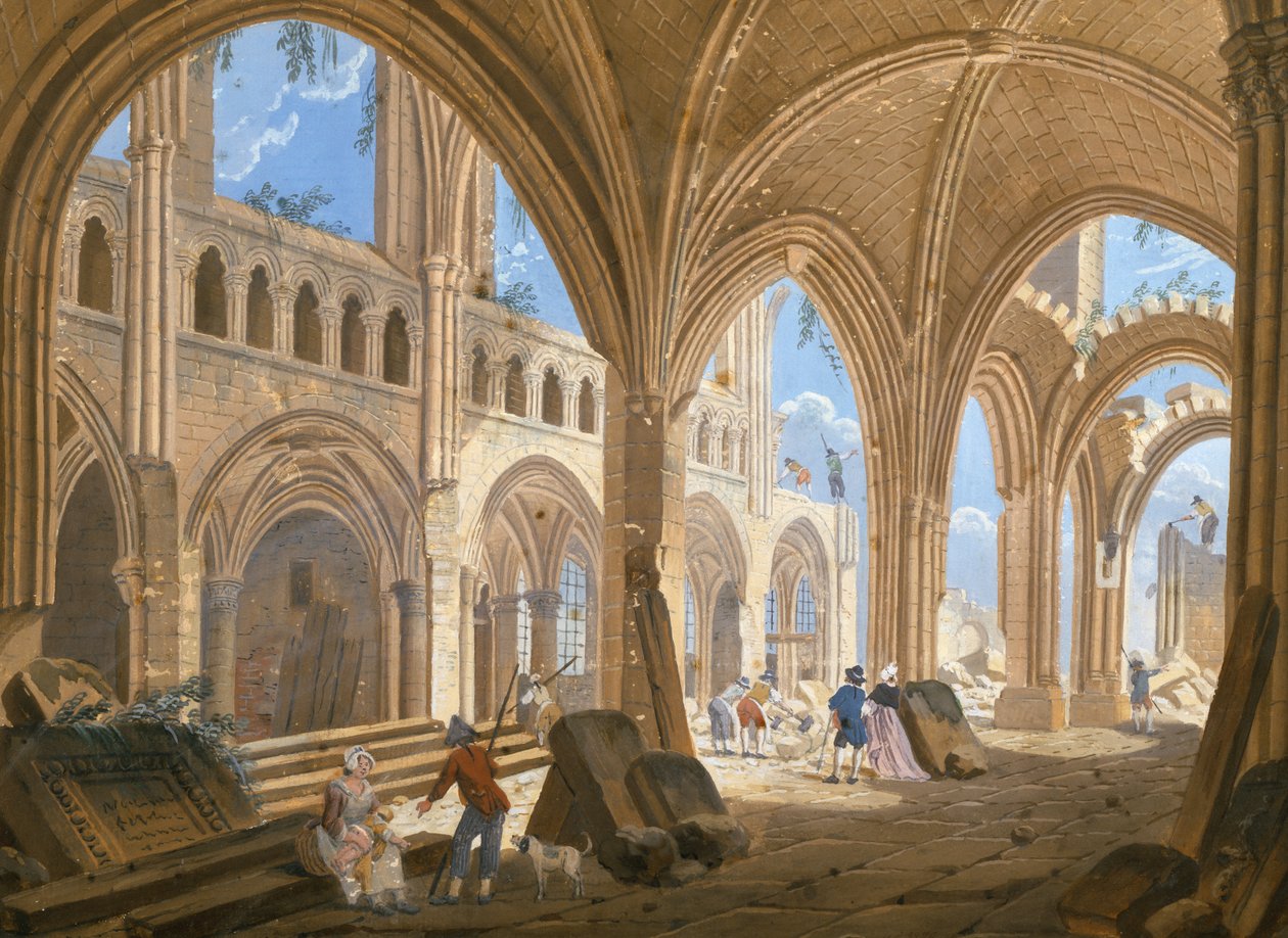هدم كنيسة Saint-Jean-en-Greve ، c.1800 بواسطة بيار أنطوان ديماشي