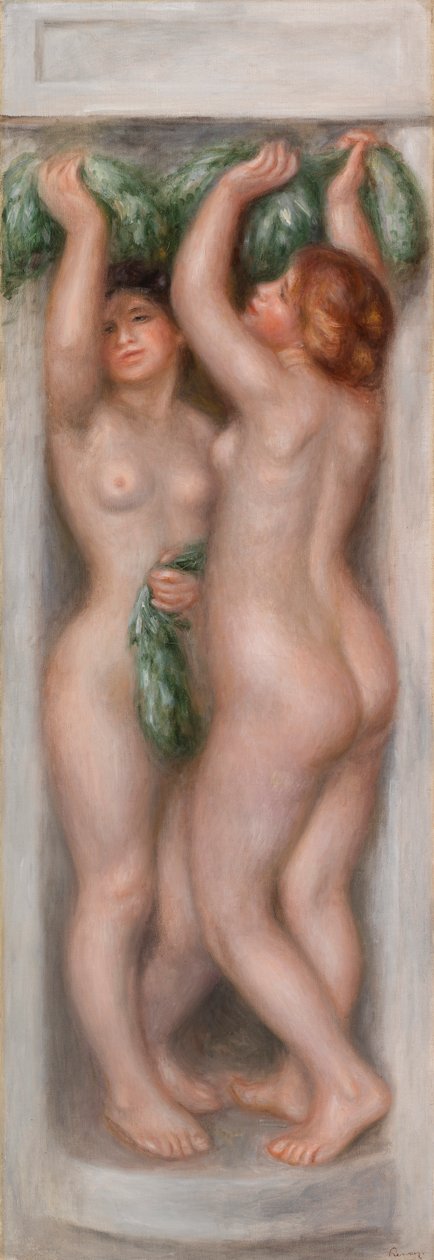 Caryatids (Cariatides) ؛ وتسمى أيضًا باثنتين (لوحة زخرفية) بواسطة بيير أوغست رينوار