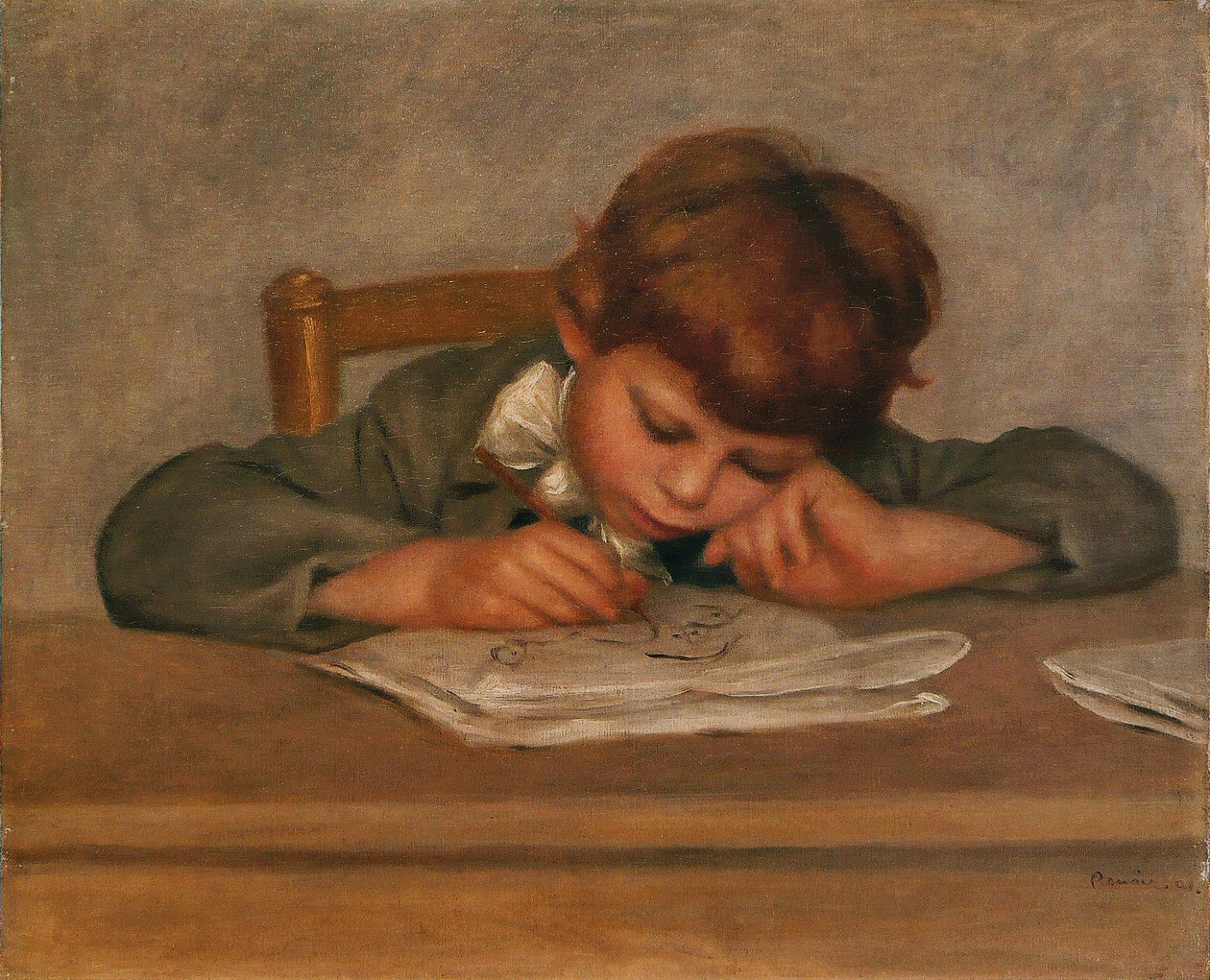 رسم جان رينوار بواسطة بيير أوغست رينوار
