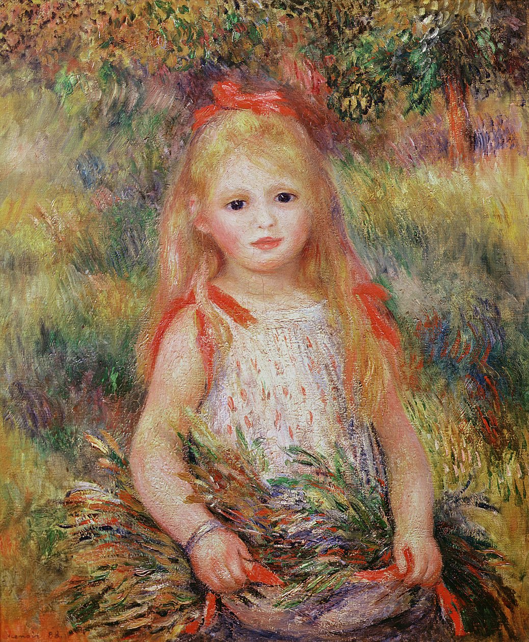 فتاة صغيرة تحمل زهورًا ، أو The Little Gleaner ، 1888 بواسطة بيير أوغست رينوار