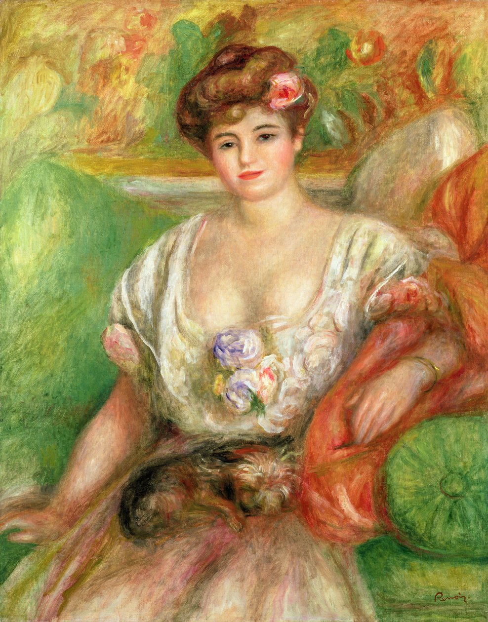 ميسيا سيرت (1872-1950) مع كلب لاب ، ج 1906 بواسطة بيير أوغست رينوار