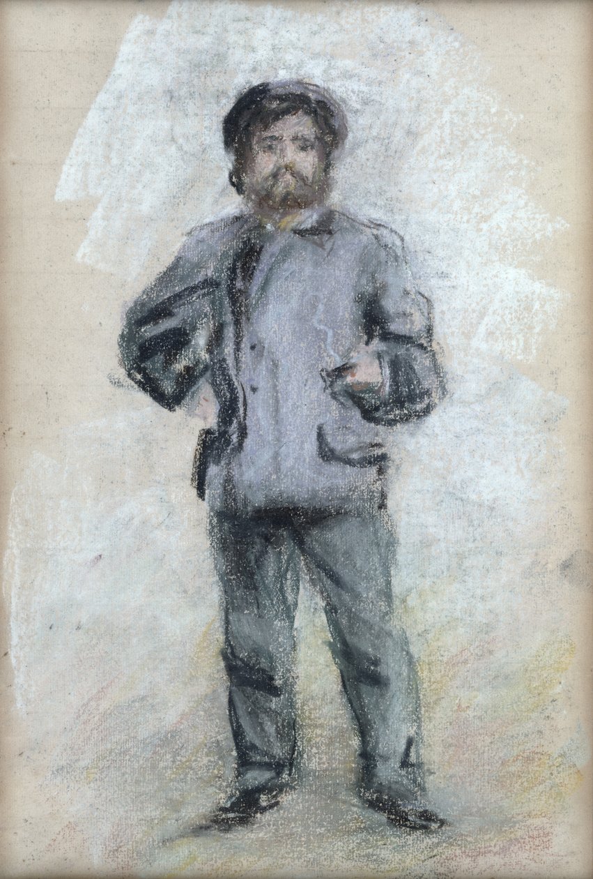 صورة لكلود مونيه (1840-1926) واقفاً ، 1875 (باستيل على ورق) بواسطة بيير أوغست رينوار