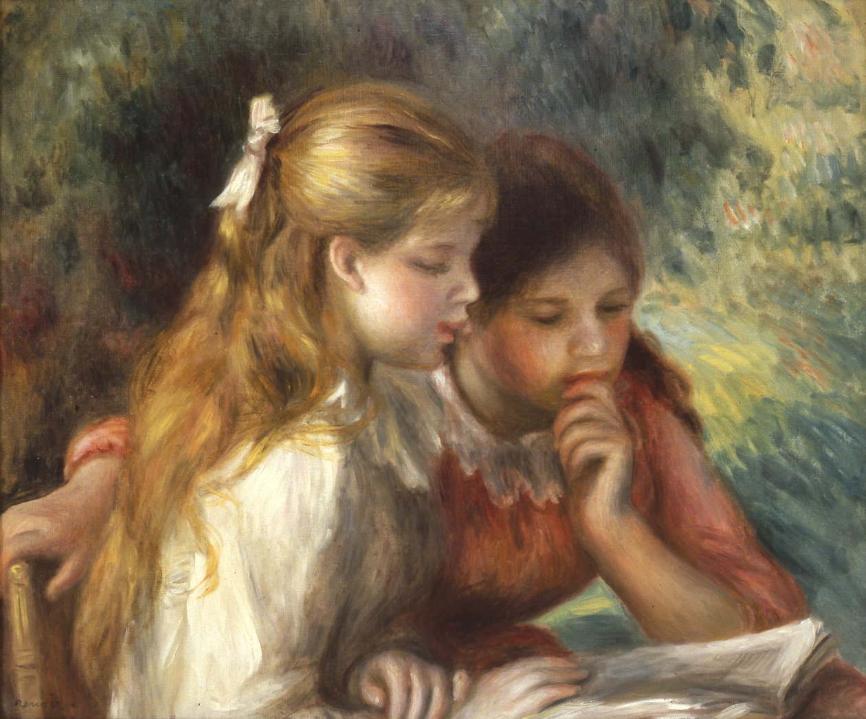 القراءة ، c.1890-95 بواسطة بيير أوغست رينوار