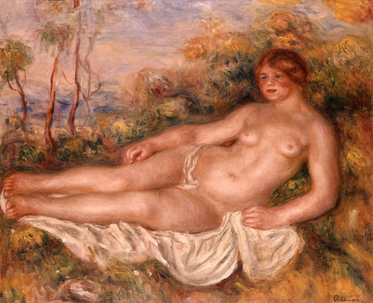 The Reclining Bather (La Baigneuse Couchee) 1906 بواسطة بيير أوغست رينوار