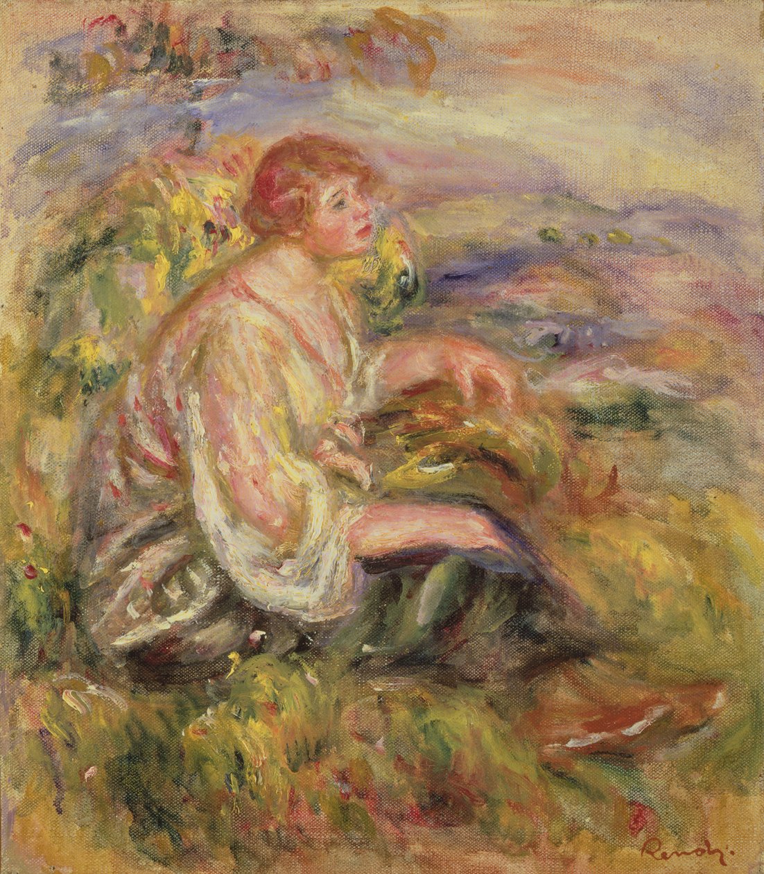 امرأة على جانب التل ، c.1916-18 بواسطة بيير أوغست رينوار