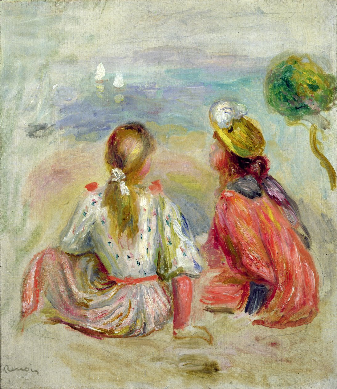 الفتيات الصغيرات على الشاطئ ، c.1898 بواسطة بيير أوغست رينوار