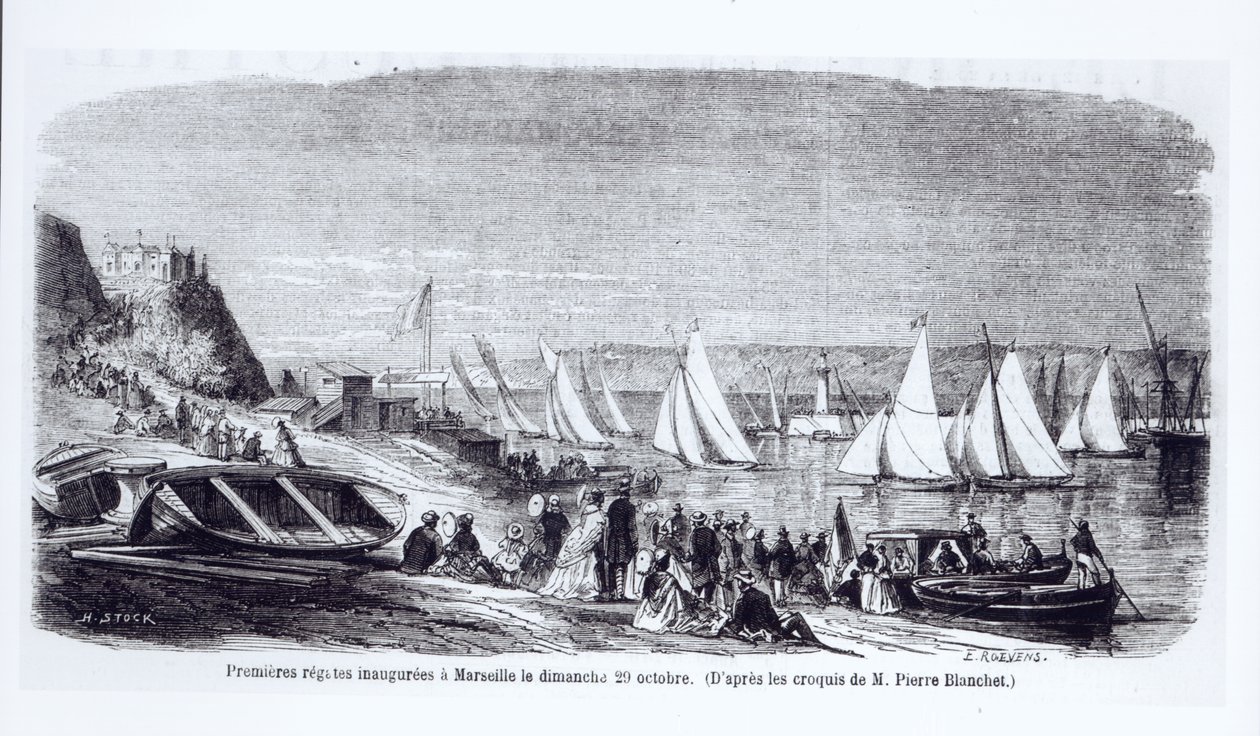 أول سباقات القوارب في مرسيليا ، من لو موند إيلوستري ، 9 نوفمبر 1861 بواسطة بيير بلانشيت