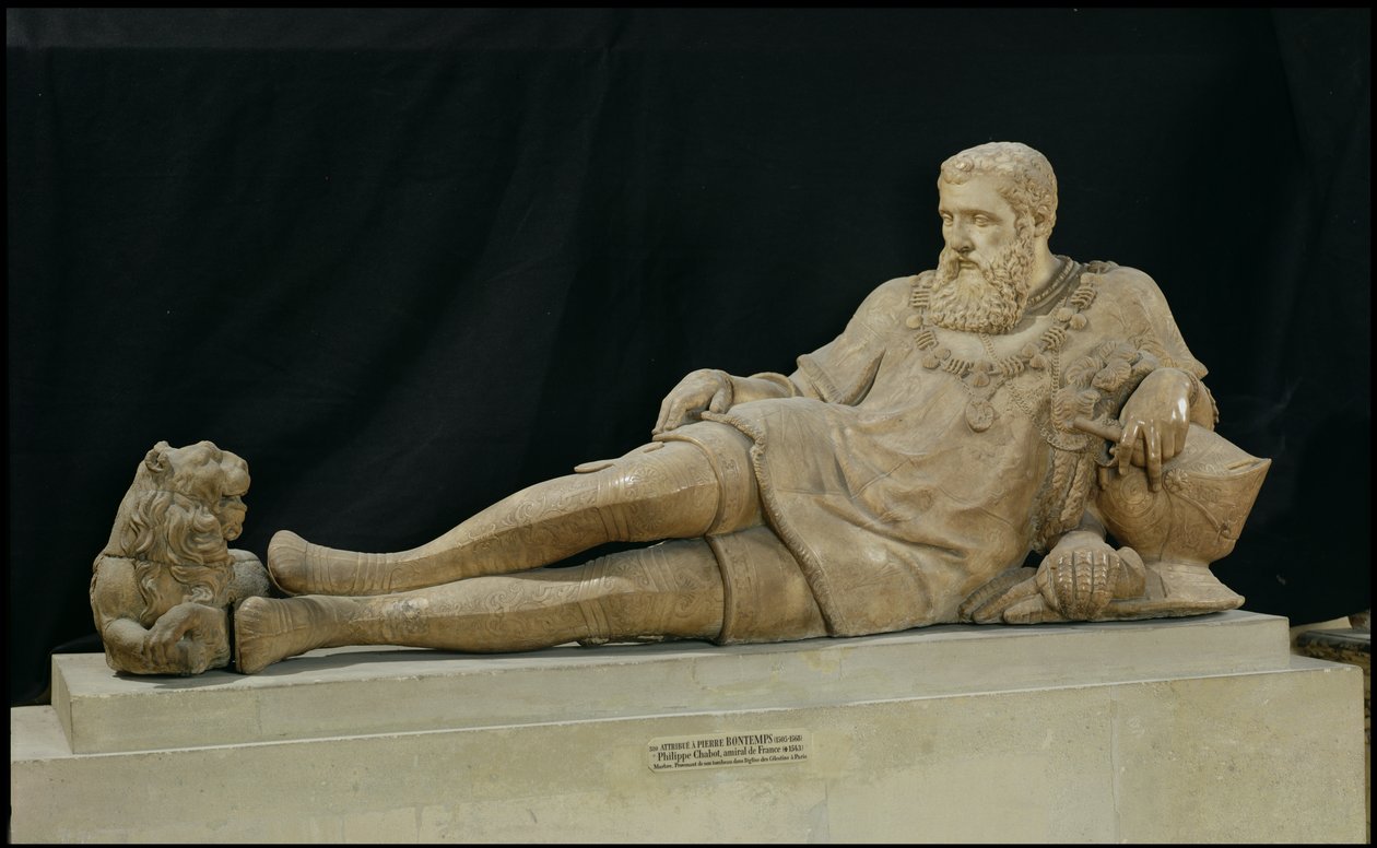 دمية فيليب دي شابوت (1480-1543) أميرال فرنسا ، 1570 (رخام) بواسطة بيير بونتمبس