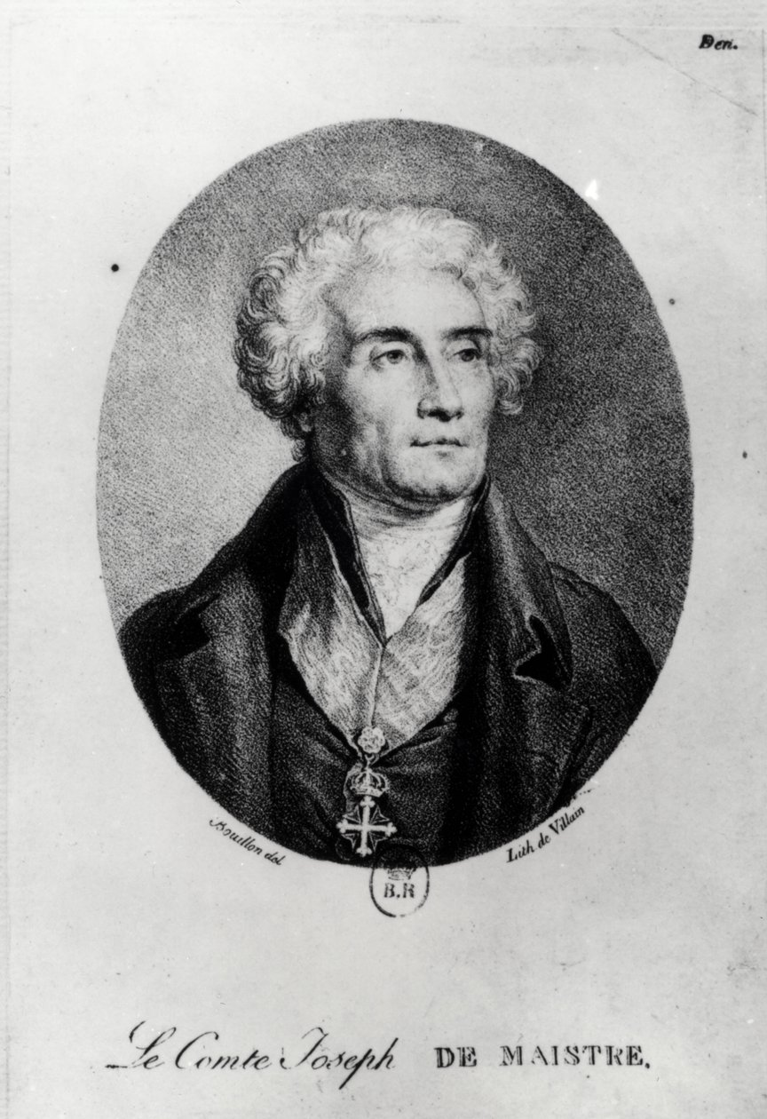 صورة للكونت جوزيف دي مايستر (1753-1821) ، نقشها فرانسوا لو فيلان بواسطة بيار بويلون