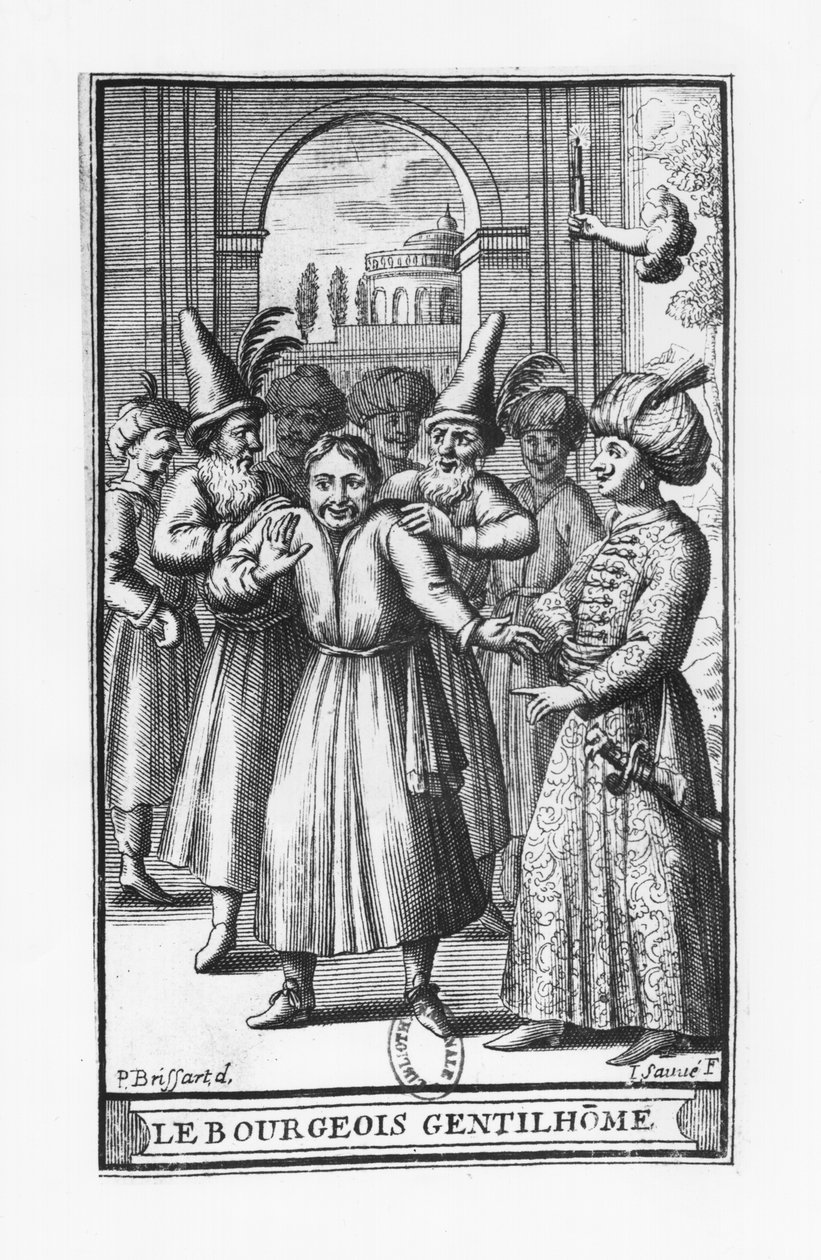 رسم توضيحي من كتاب "لو بورجوا جنتيلهوم" لموليير (1622-73) ، الذي نقشه جان سوف (fl. 1660-91) بواسطة بيير بريسارت