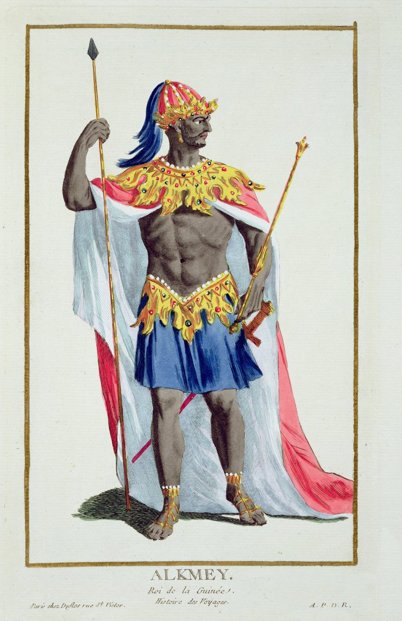 ألكمي ، ملك غينيا من &39;Receuil des Estampes ، الذي يمثل الرتب والكرامات ، بعد زي جميع الأمم الموجودة&39; ، تم نشره عام 1780 (النقش اليدوي) بواسطة بيير دوفلوس