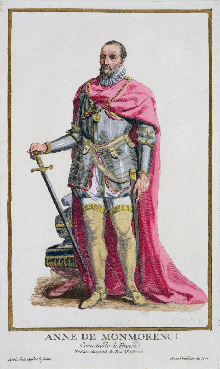 آن دي مونتمورنسي (1493-1567) كونستابل فرنسا من `` Receuil des Estampes ، تمثل الرتب والكرامات ، بعد زي جميع الأمم الموجودة &39;&39; ، نشر 1780 (hand-colou بواسطة بيير دوفلوس