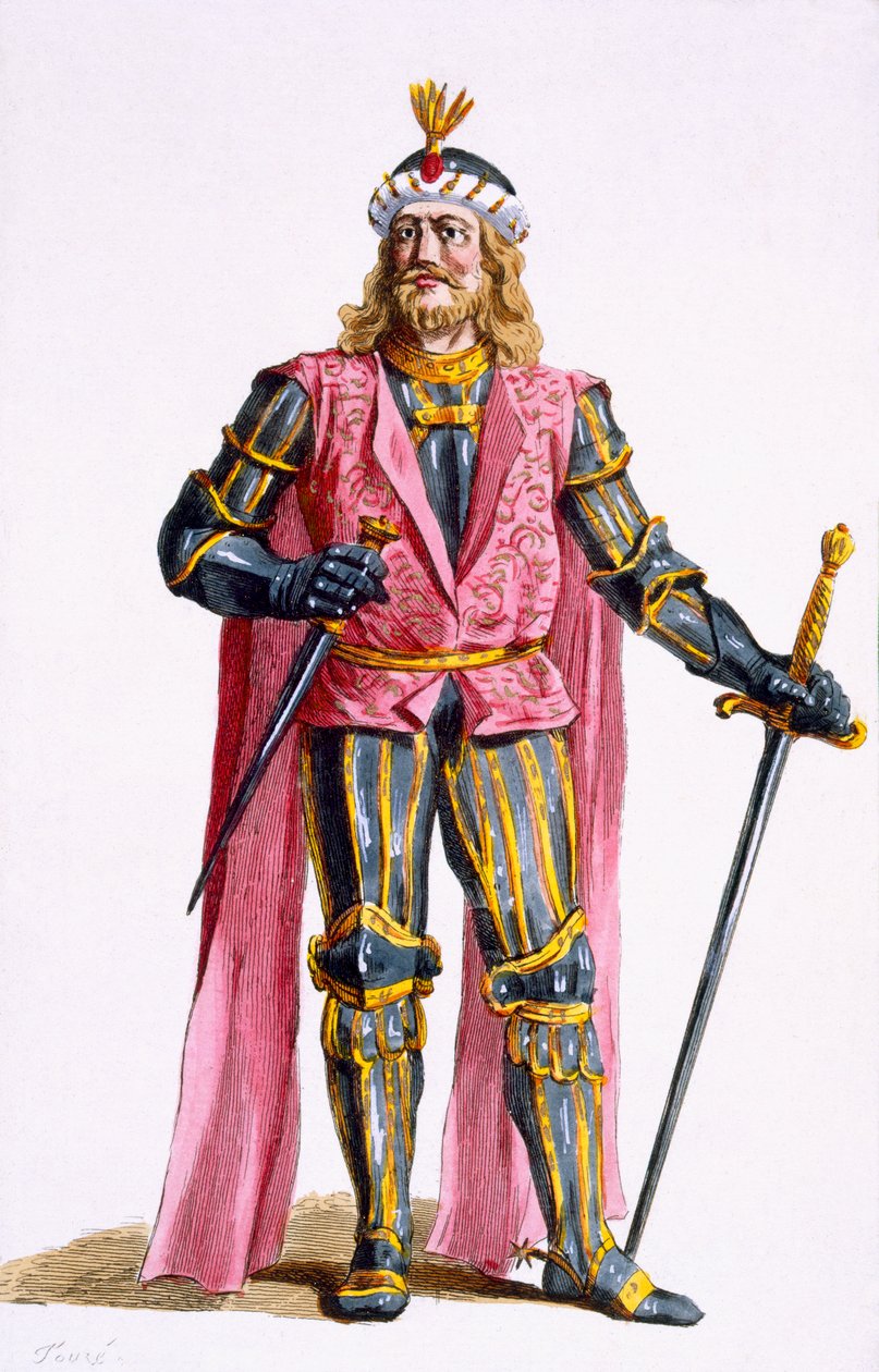 Theodoric I (1053-82) عدد هولندا من "مجموعة المطبوعات ، التي تمثل الرتب والكرامات ، وفقًا لزي جميع الأمم الموجودة" ، تم نشره عام 1780 (نقش يدوي اللون بواسطة بيير دوفلوس