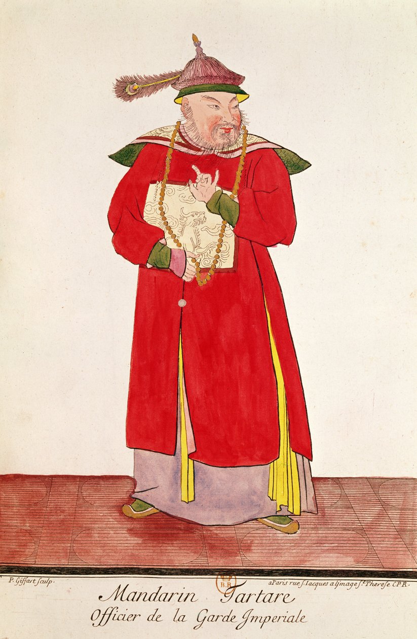 تارتار ماندارين من الحرس الإمبراطوري ، من "Estat Present de la Chine" بواسطة Pere Bouvet ، 1697 بواسطة بيير جيفارت