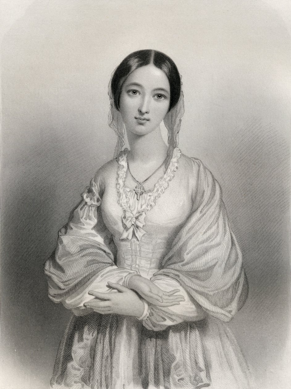 فلورنس نايتنجيل (1820-1910) رسم توضيحي من "نساء العالم البارزات" بقلم ماري كاودن كلارك ، 1858 بواسطة بيير جوستاف يوجين ستال