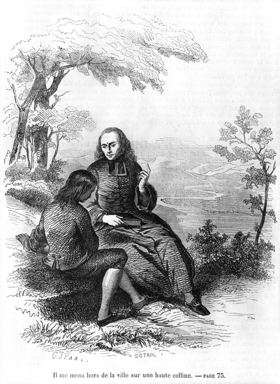 رسم توضيحي من فيلم &39;L&39;Emile&39; لجان جاك روسو (1712-1778) ، منقوش بواسطة نويل يوجين سوتين (1816) المنشور عام 1851 بواسطة بيير جوستاف يوجين ستال