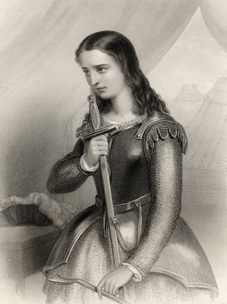 جان دارك (1412-31) صورة توضيحية من "نساء العالم البارزات" بقلم ماري كاودن كلارك ، 1858 بواسطة بيير جوستاف يوجين ستال