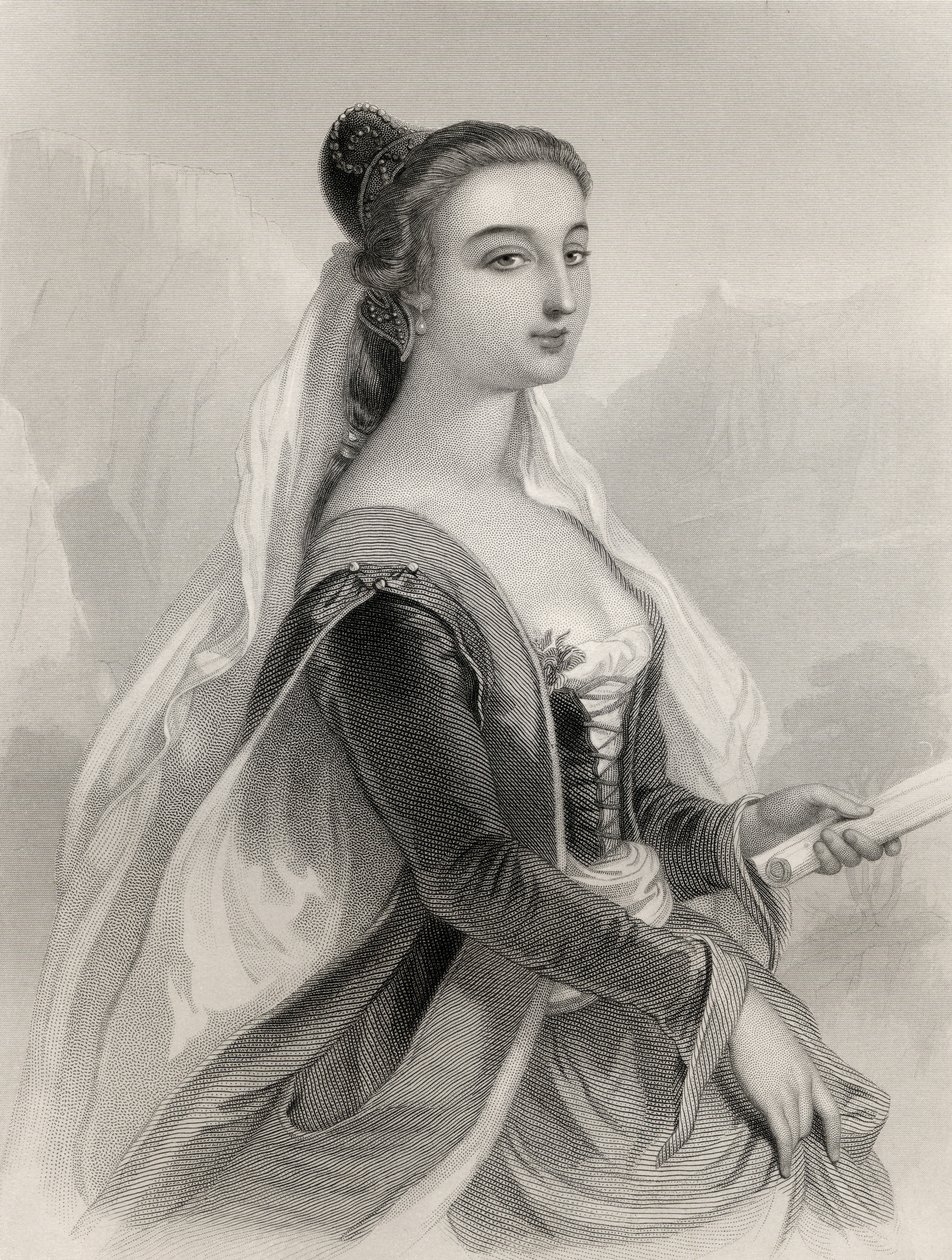 لورا دي نوفس (1308-48) صورة توضيحية من "نساء العالم البارزات" بقلم ماري كاودن كلارك ، 1858 بواسطة بيير جوستاف يوجين ستال