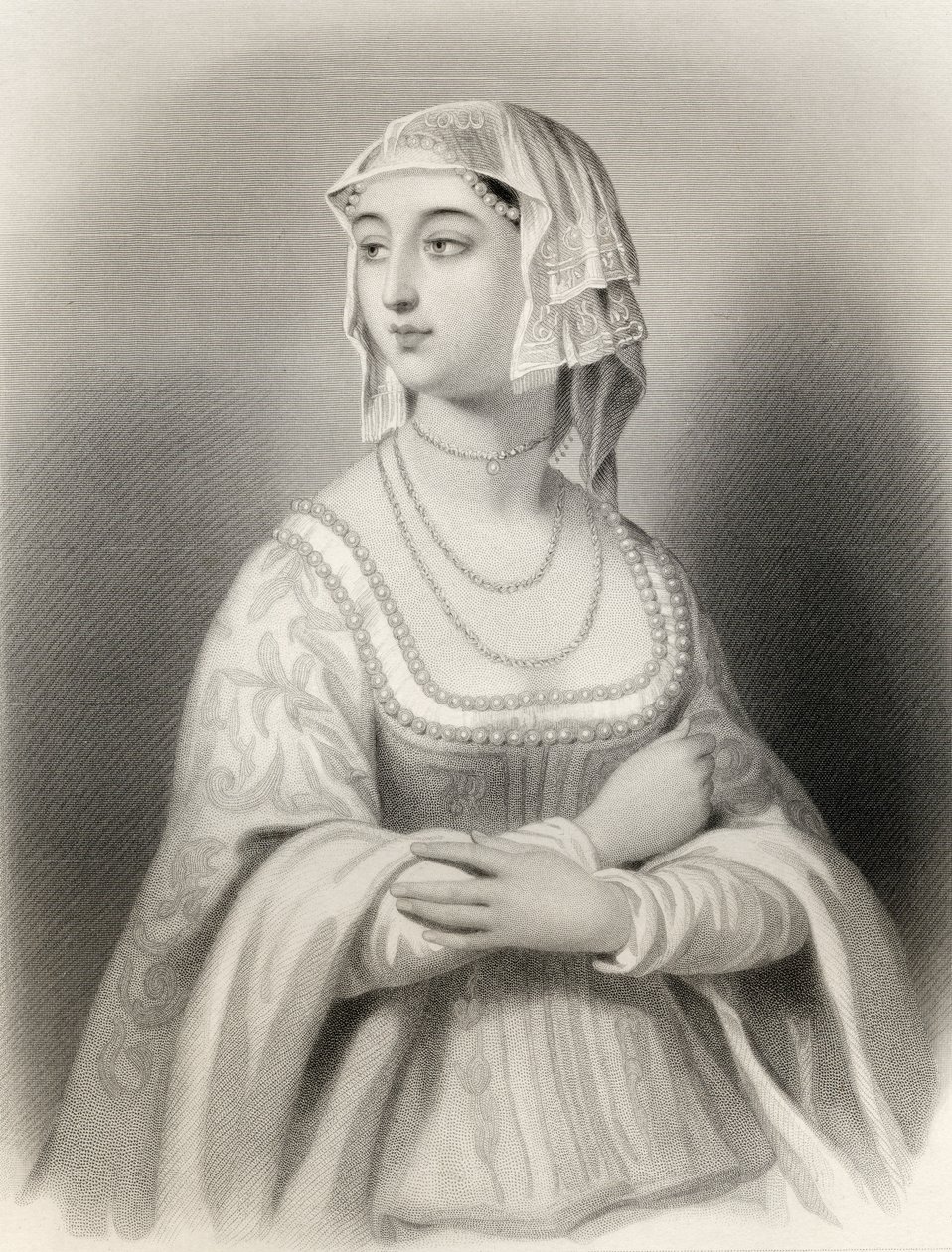Margret of Anjou (1429-82) التوضيح من `` World Noted Women &39;&39; بواسطة Mary Cowden Clarke ، 1858 بواسطة بيير جوستاف يوجين ستال