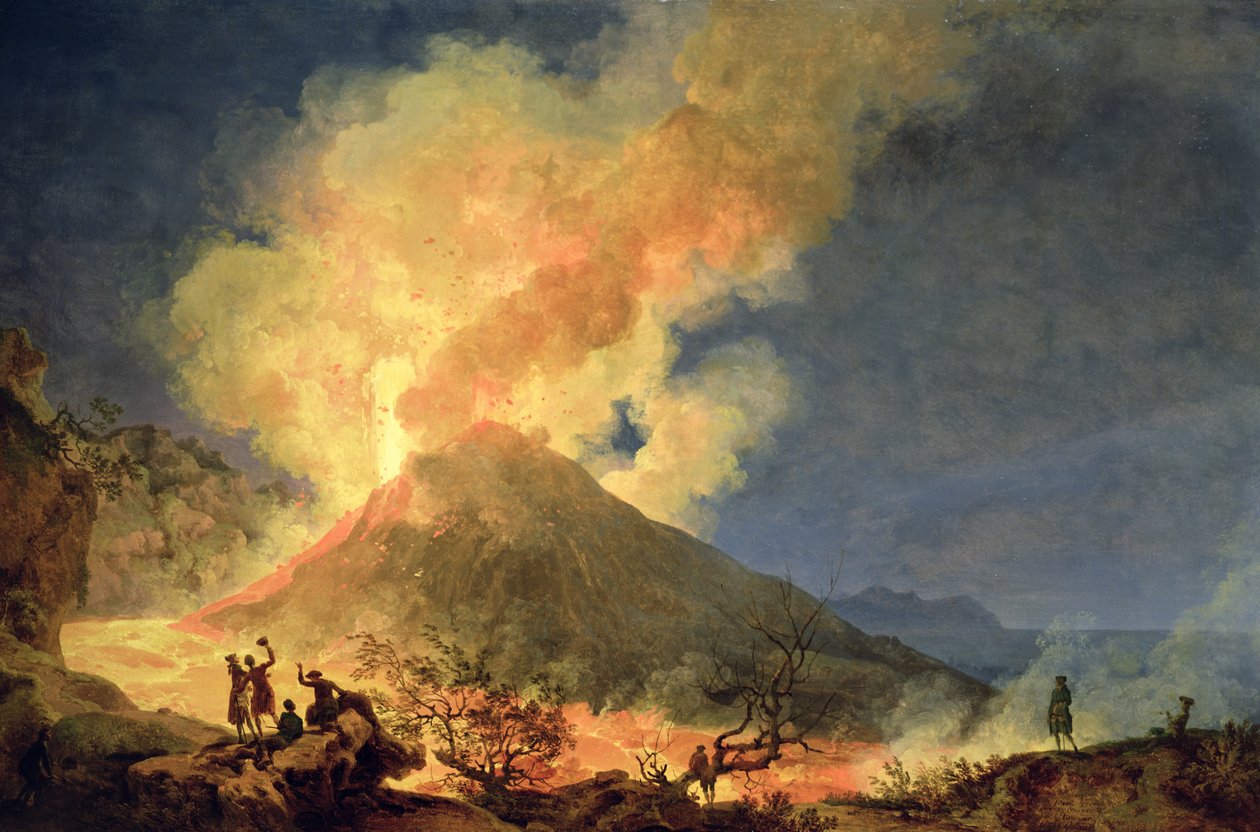 Vesuvius Erupting بواسطة بيير جاك فولاير