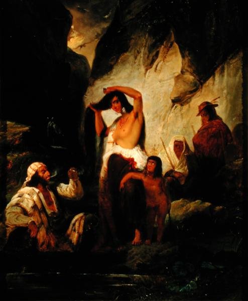 توقف الغجر في جبال روندا ، 1832 بواسطة بيير جول جوليفيت