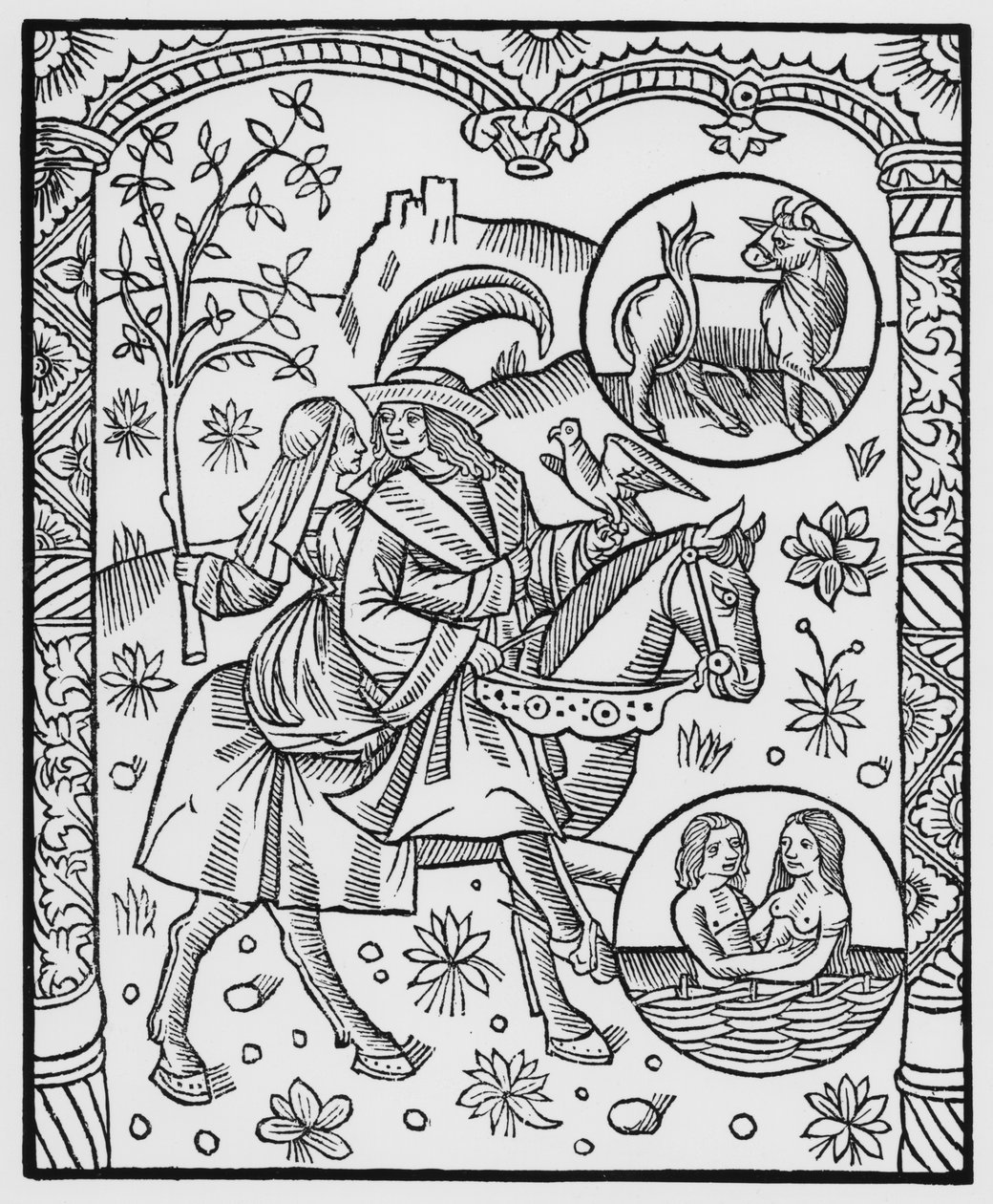 مايو ، من Almanach des Bergers ، 1491 (xylograph) بواسطة بيير لو روج