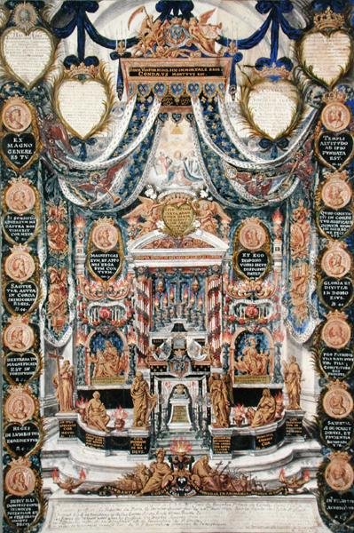 وسام لدفن قلب لويس الثاني دي بوربون (1621-1686) أمير كوندي ، في كنيسة سانت لويس أون ليل ، 1687 بواسطة بيير بول سيفين