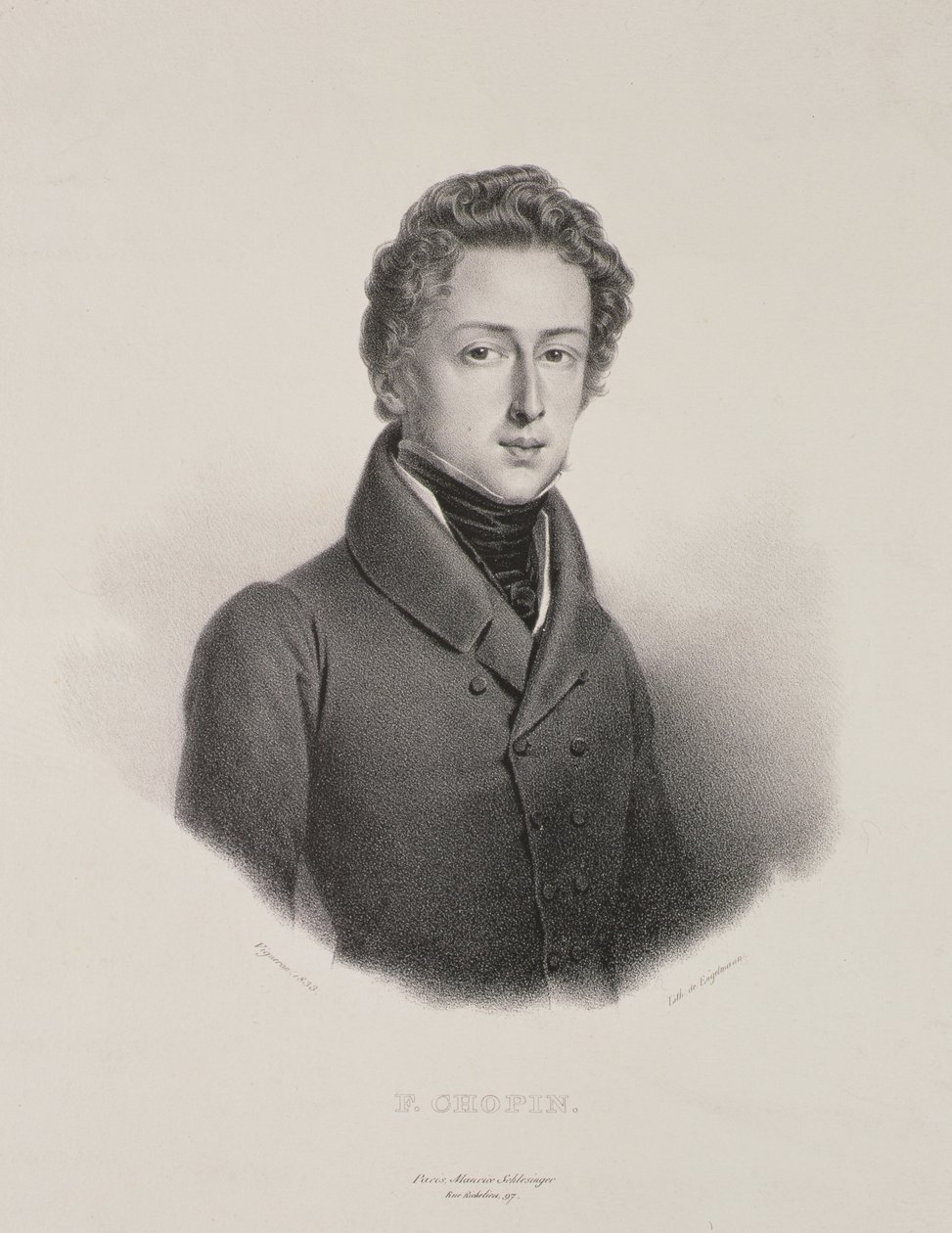 فريدريك شوبان (1810-1849) منقوش بواسطة جوتفريد إنجلمان (1788-1839) 1833 بواسطة بيير روش فيجنرون
