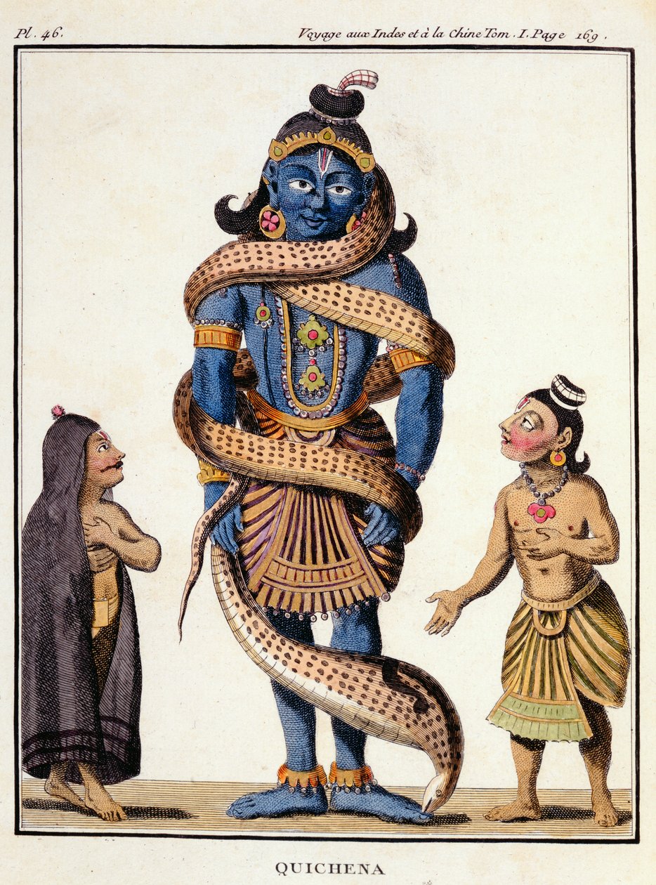 تم الضغط على كريشنا من قبل Kaliya Serpent ، من &39;Voyage to India and China&39; بواسطة Pierre Sonnerat ، منقوش بواسطة Poisson ، تم نشره عام 1782 بواسطة بيير سونيرات