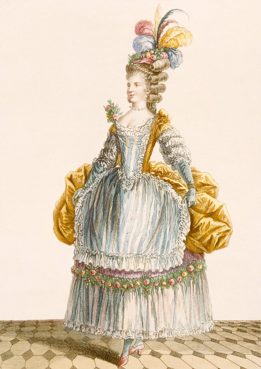 فستان سهرة للسيدات ، منقوش من قبل دوبين ، من "Galeries des Modes et Costumes Francais" ، 1778 بواسطة بيير توماس لو كليرك