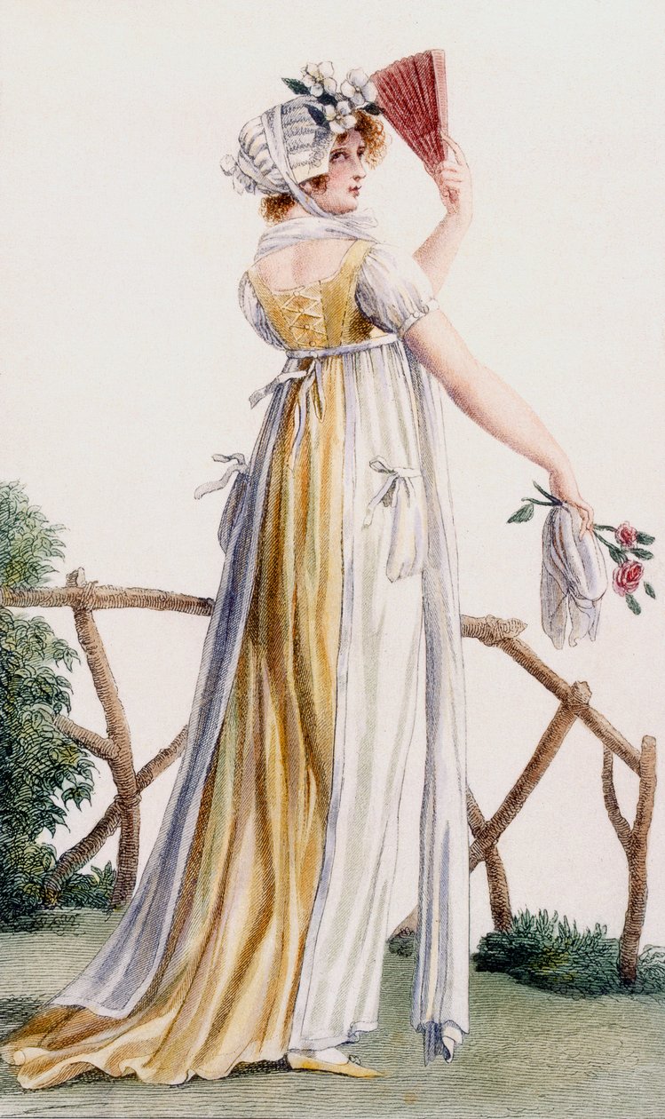 فستان نسائي على الطراز الريفي ، صورة توضيحية من "Journal des Dames et des Modes" ، 1799 بواسطة بيير دي لا ميسانجير