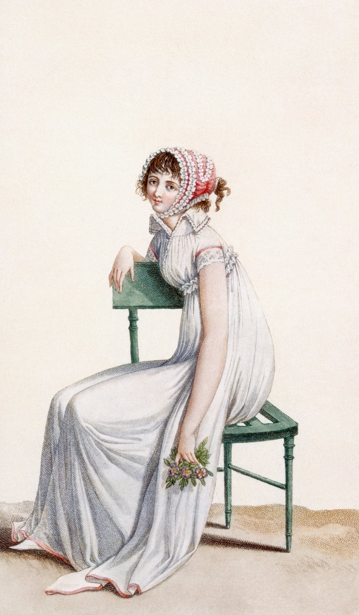 فستان قميص ، صورة توضيحية من مجلة Journal of Dames et des Modes ، 1799 بواسطة بيير دي لا ميسانجير