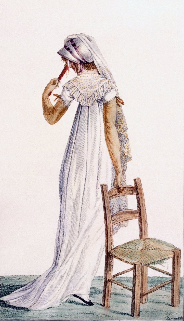 فستان المشي ، رسم توضيحي من "Journal des Dames et des Modes" ، 1800 بواسطة بيير دي لا ميسانجير