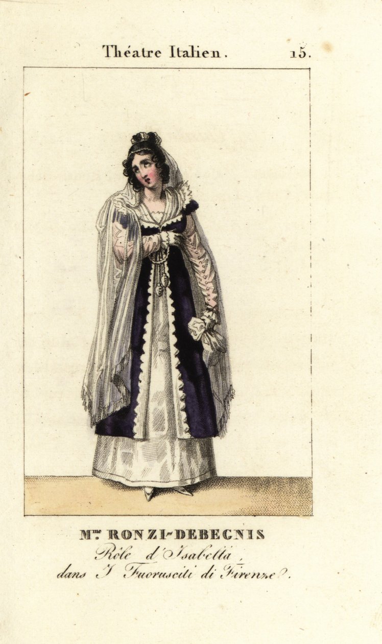 سيدتي. Ronzi-Debegnis in I Fuoruscit di Firenze ، Theatre Italien ، 1819 (نقش) بواسطة بيير تشارلز باكوي
