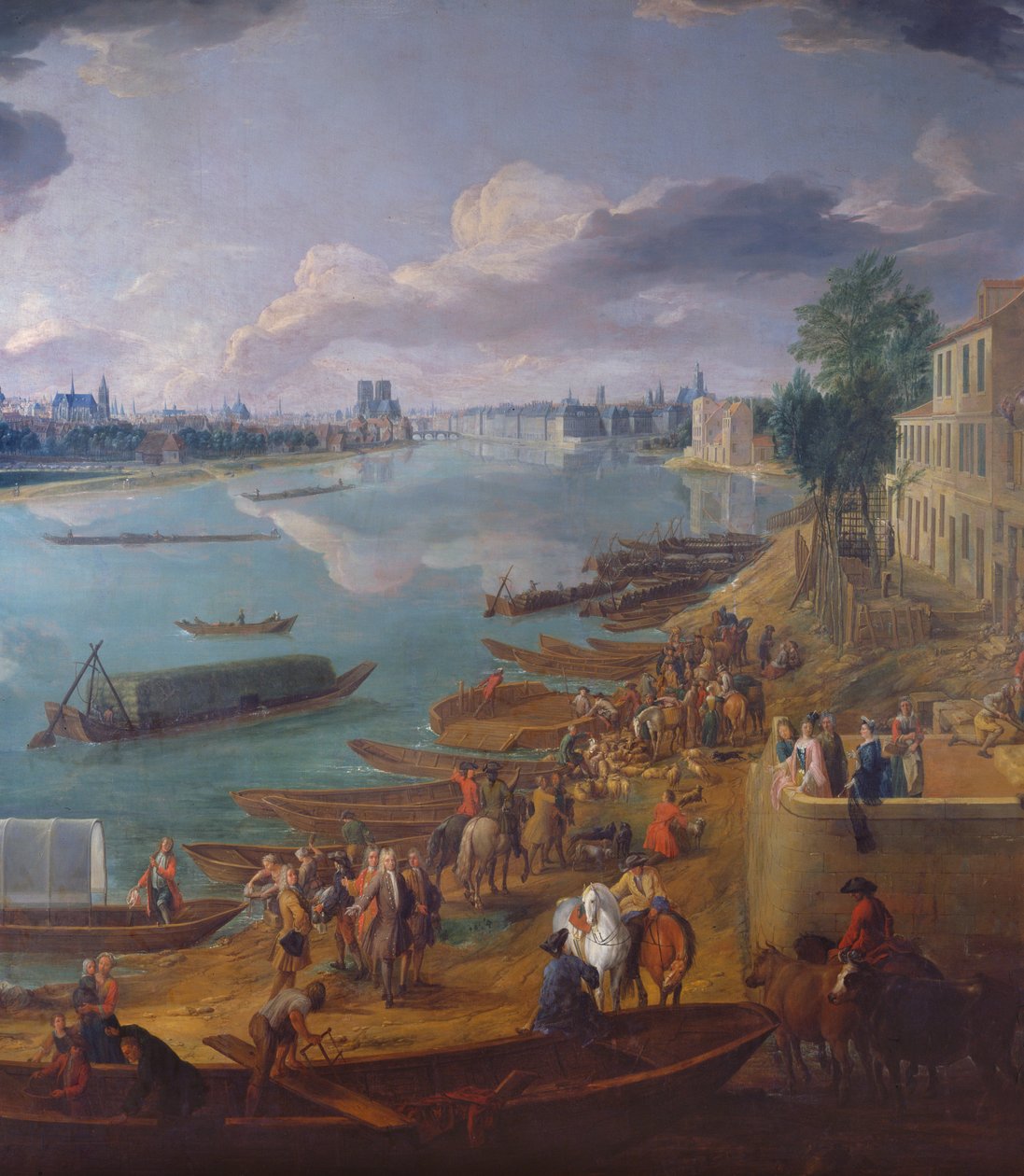 منظر لباريس من زيت Quai de la Rapee على قماش من 168381 بواسطة بيير دينيس مارتن