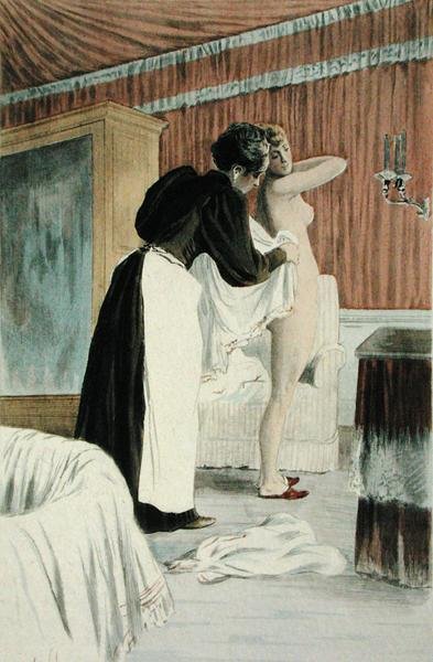 حوض الغسيل ، من "La Femme a Paris" لأوكتاف أوزان ، نقش ف. ماس بواسطة بيير (بعد) فيدال