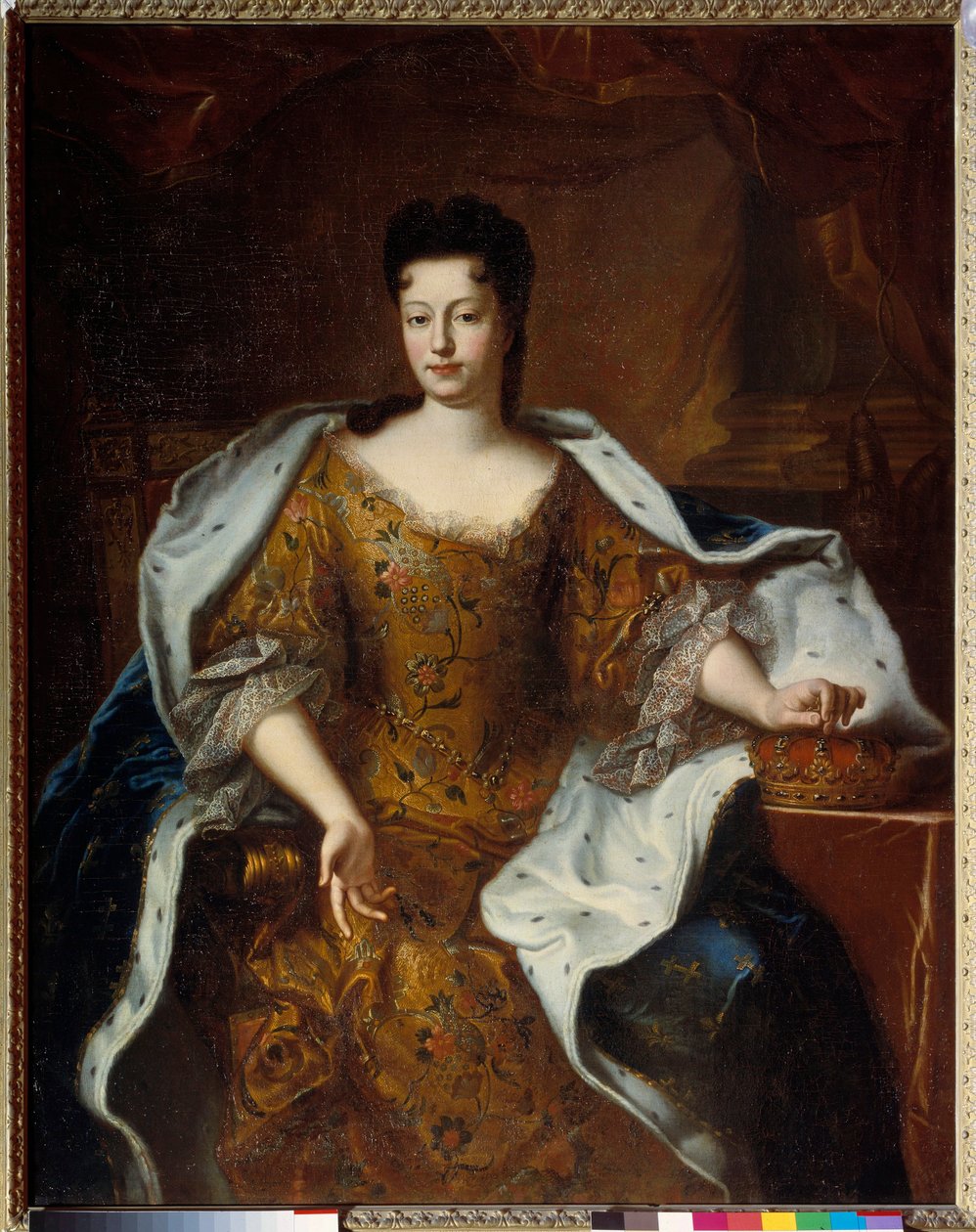 صورة لشارلوت إليزابيث دورلينز (1676-1744) ، دوقة لورين ، ابنة بالاتين. اللوحة من ورشة عمل بيير جوبيرت (1662-1744) 1698 ديم. 1،4 × 1،11 م - صورة شارلوت إليزابيث أورليانز (1676-1744) ، دوقة لورين ، دا بواسطة بيير (استوديو) جوبيرت