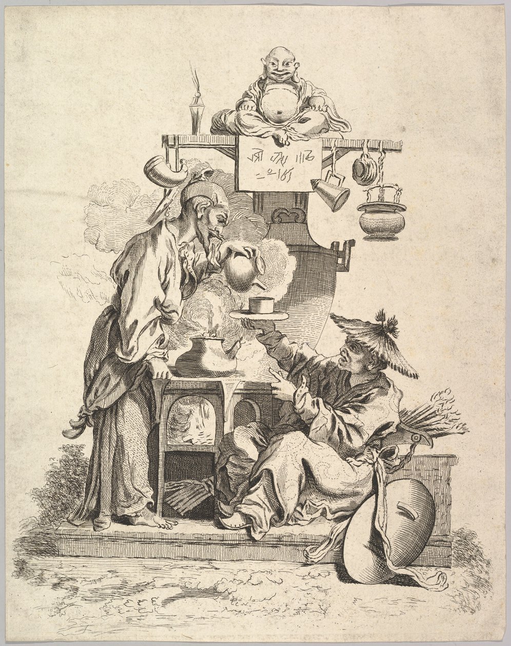 النار ، كاليفورنيا. 1740. بواسطة بيير الكسندر افلين