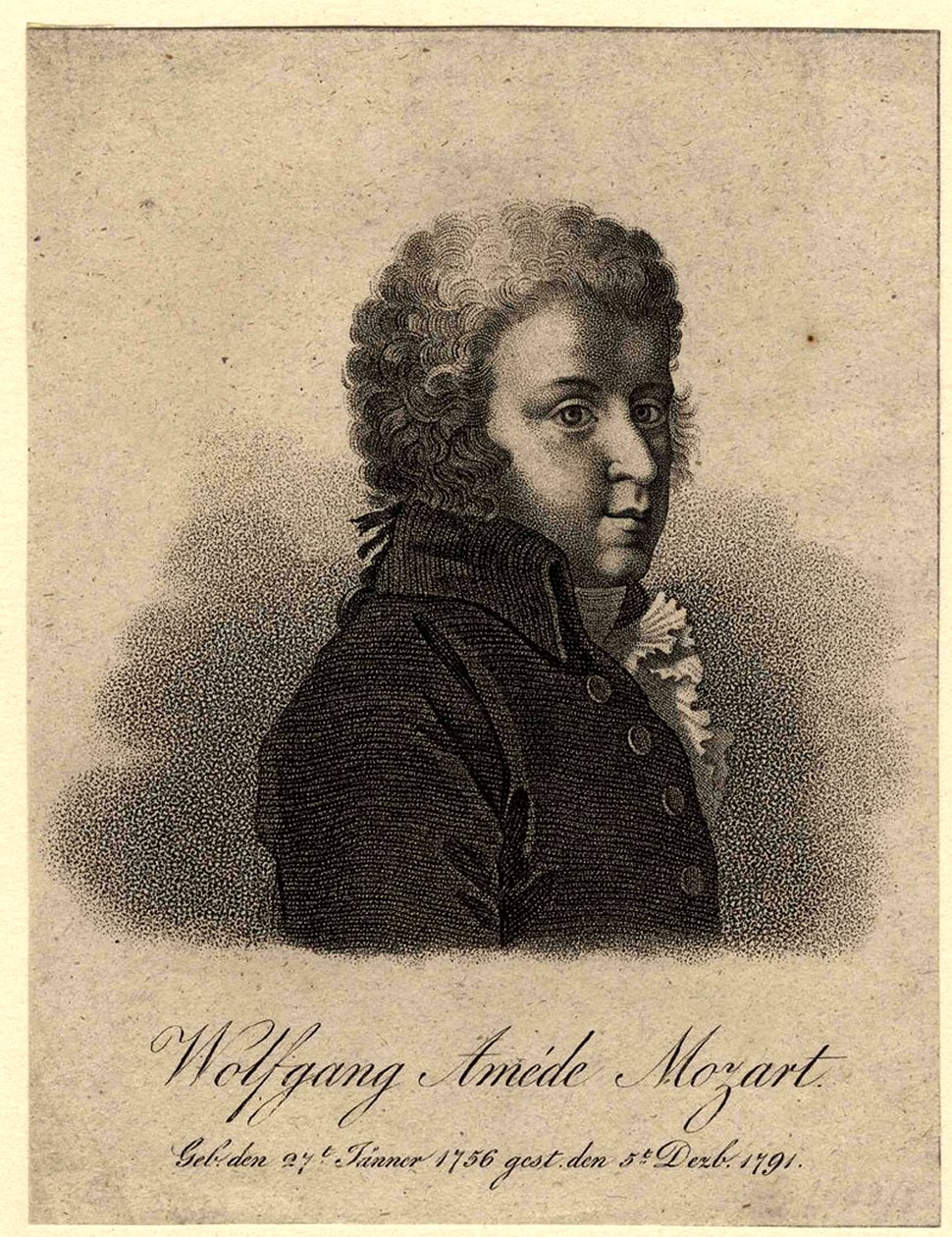صورة للمؤلف الموسيقي وولفجانج أماديوس موزارت 1756-1791 ، بعد عام 1824 بواسطة بيير الكسندر تارديو