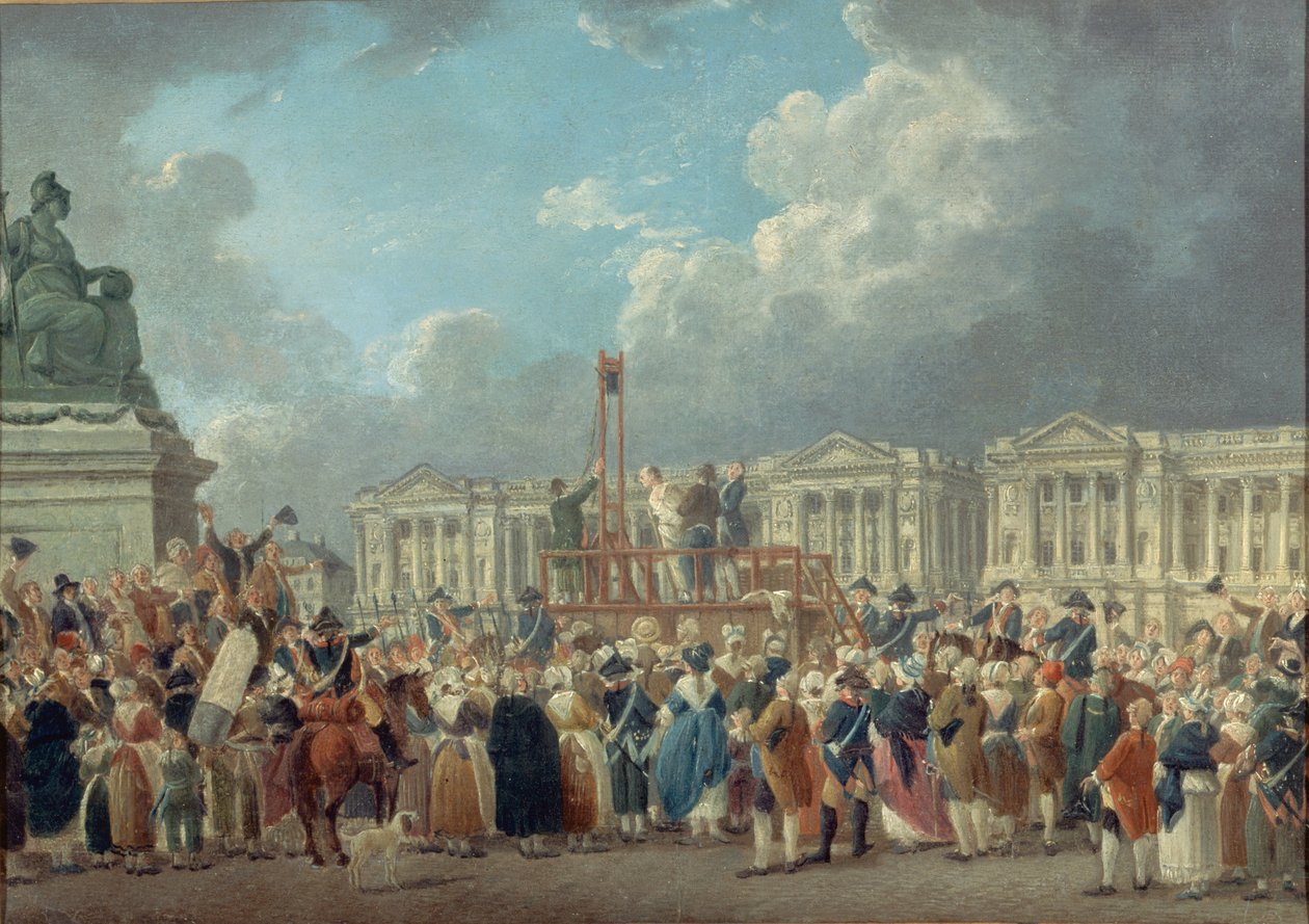 إعدام في ساحة الثورة ، ج. 1793. بواسطة بيار أنطوان ديماشي