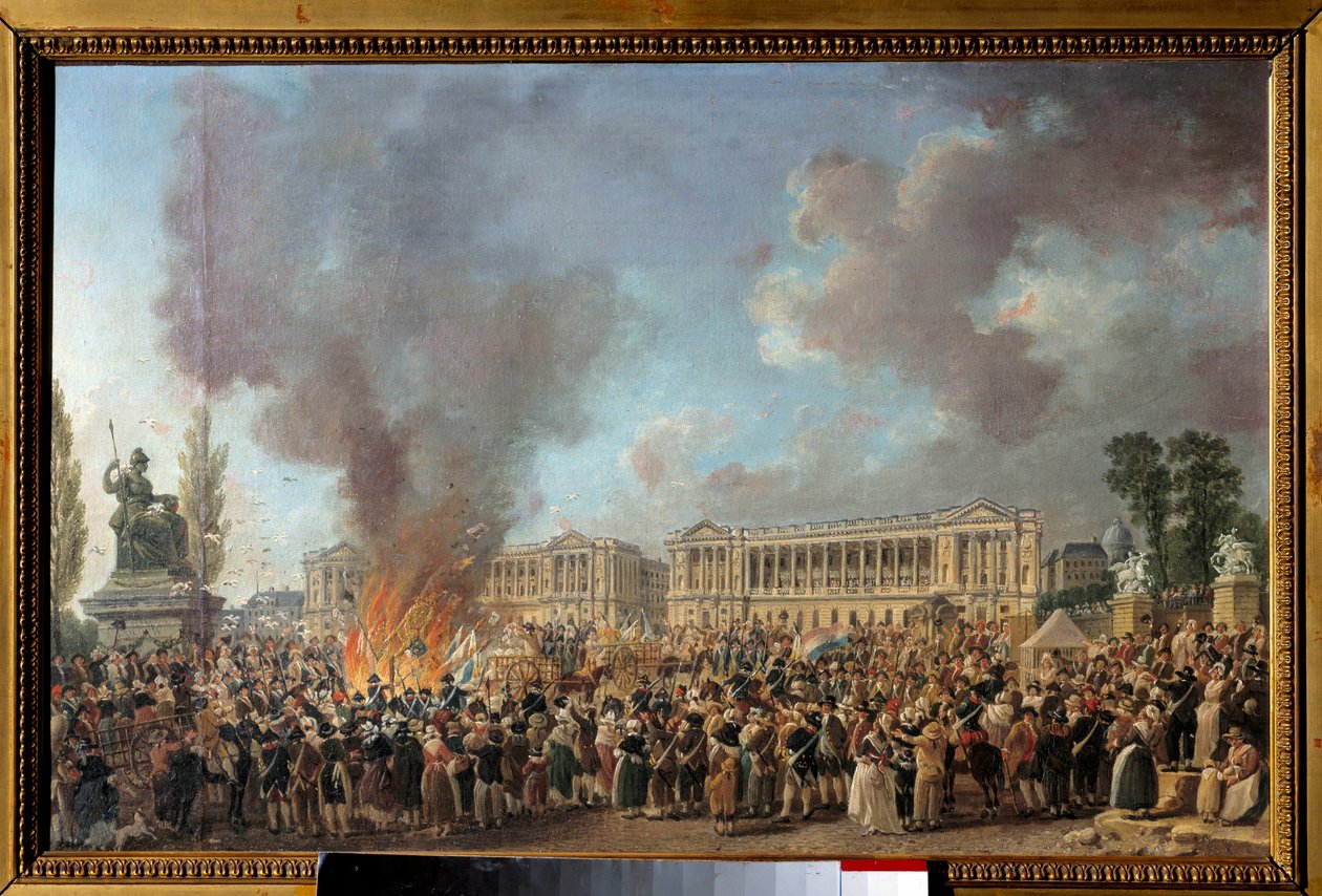 Fete de l'unite في Place de la Concorde (29 Thermidor an I or 10 August 1793). لوحة بيير ديماشي (1723-1807) بواسطة بيار أنطوان ديماشي