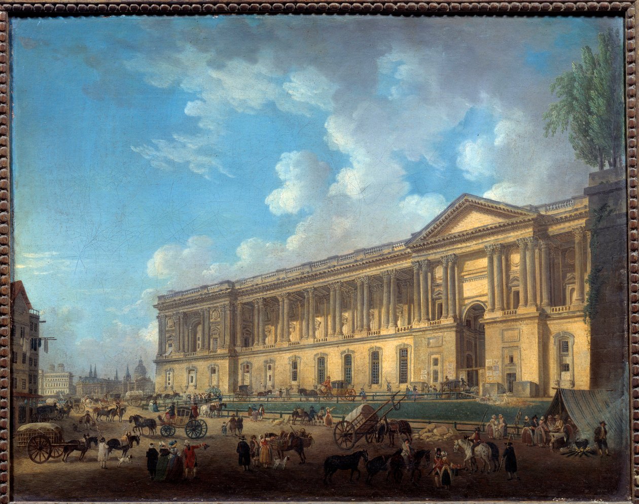 The colonnade of the newly degagee louvre. View of Paris. Painting by Pierre Demachy (1723-1807) بواسطة بيار أنطوان ديماشي