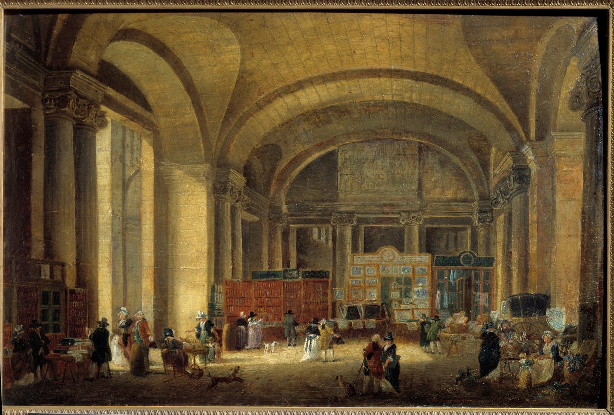 نافذة على الساحل الشرقي لمتحف اللوفر: محلات المطبوعات رسم بيير ديماشي (1723-1807) 1791 صن. 0.38x0.58 م باريس ، متحف كارنافالي بواسطة بيار أنطوان ديماشي