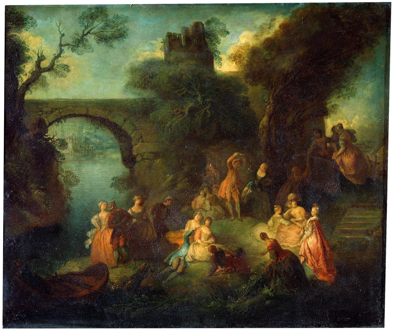 الرقص على النهر ، c1720-1730. بواسطة بيير أنطوان كويلارد