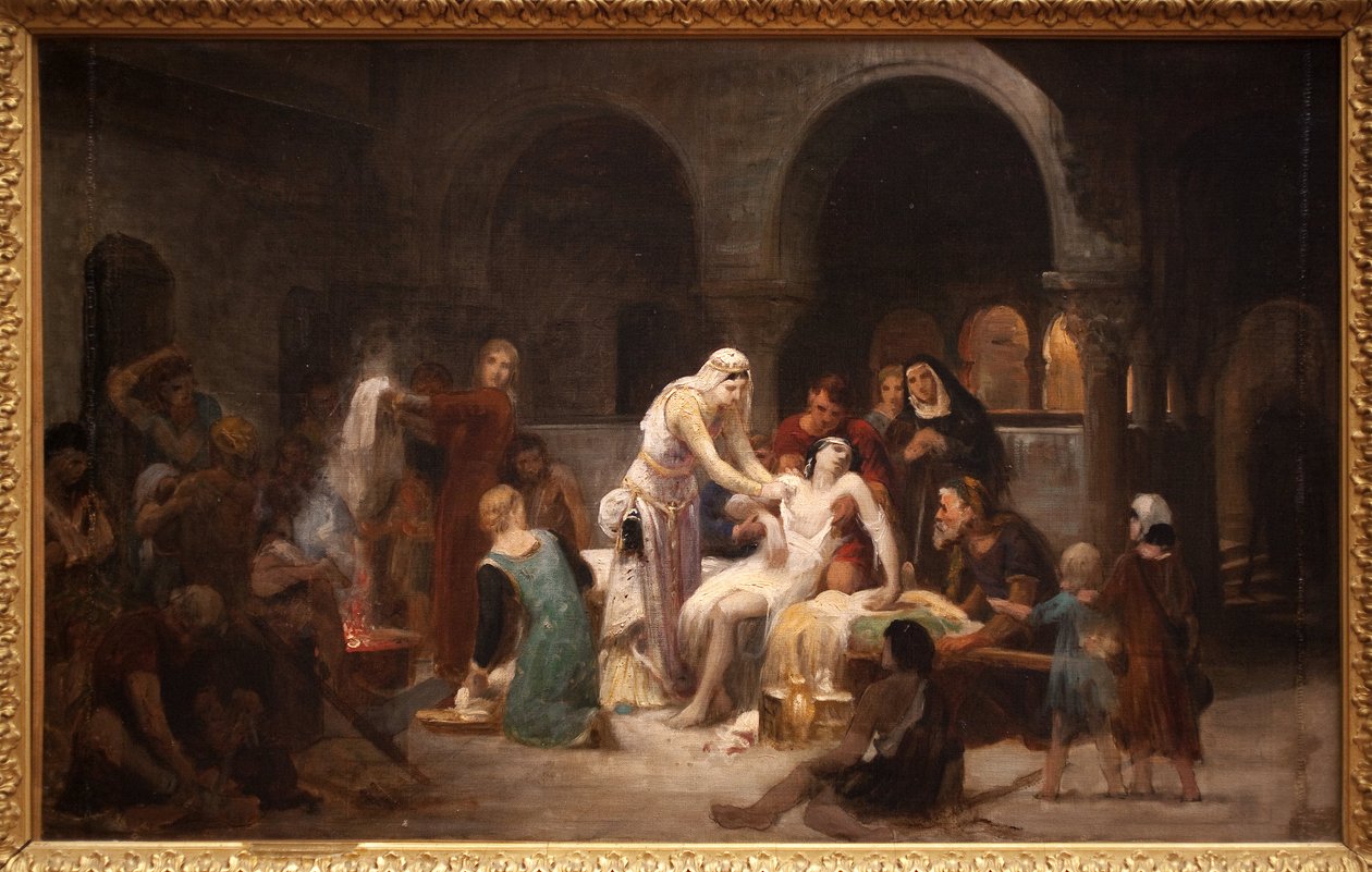 القديسة إليزابيث الهنغارية (1207-1231) تعتني بالمرضى. لوحة لبيير أوغست كوت (1837-1883) ، زيت على قماش بواسطة بيير أوغست كوت