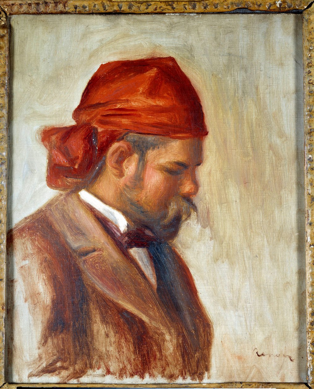أمبرواز فولارد (1868-1939) مع وشاح أحمر ، تاجر لوحات ، بقلم بيير أوغست رينوار (1841-1919) ، حوالي عام 1899 بواسطة بيير أوغست رينوار