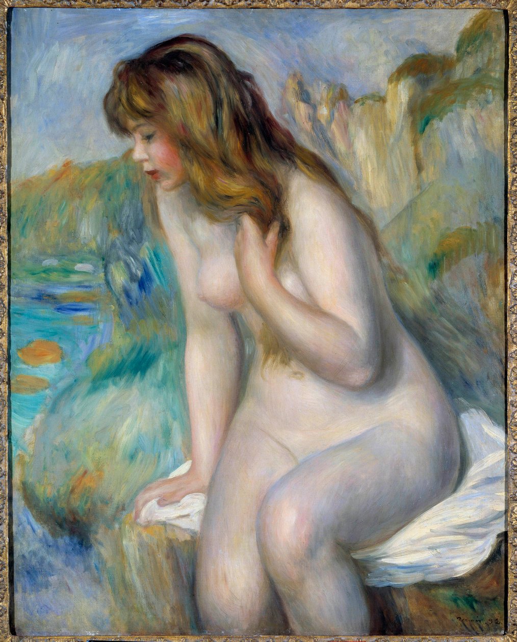 Bather Painting لبيير أوغست رينوار (1841-1919) 1892 مجموعة خاصة بواسطة بيير أوغست رينوار