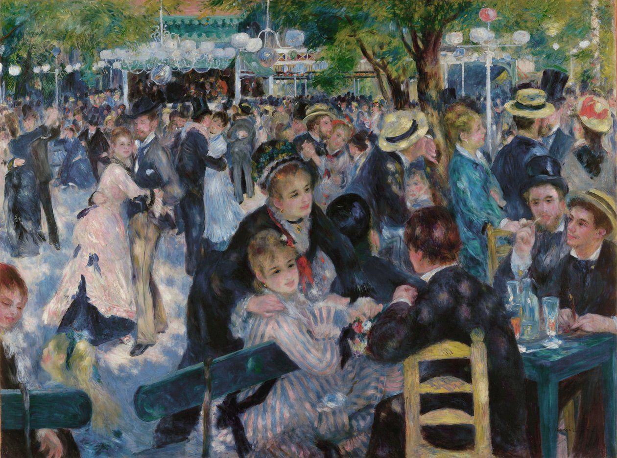 الرقص في Le Moulin de la Galette بواسطة بيير أوغست رينوار