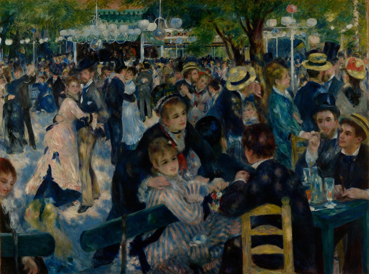 الرقص في Le Moulin de la Galette بواسطة بيير أوغست رينوار