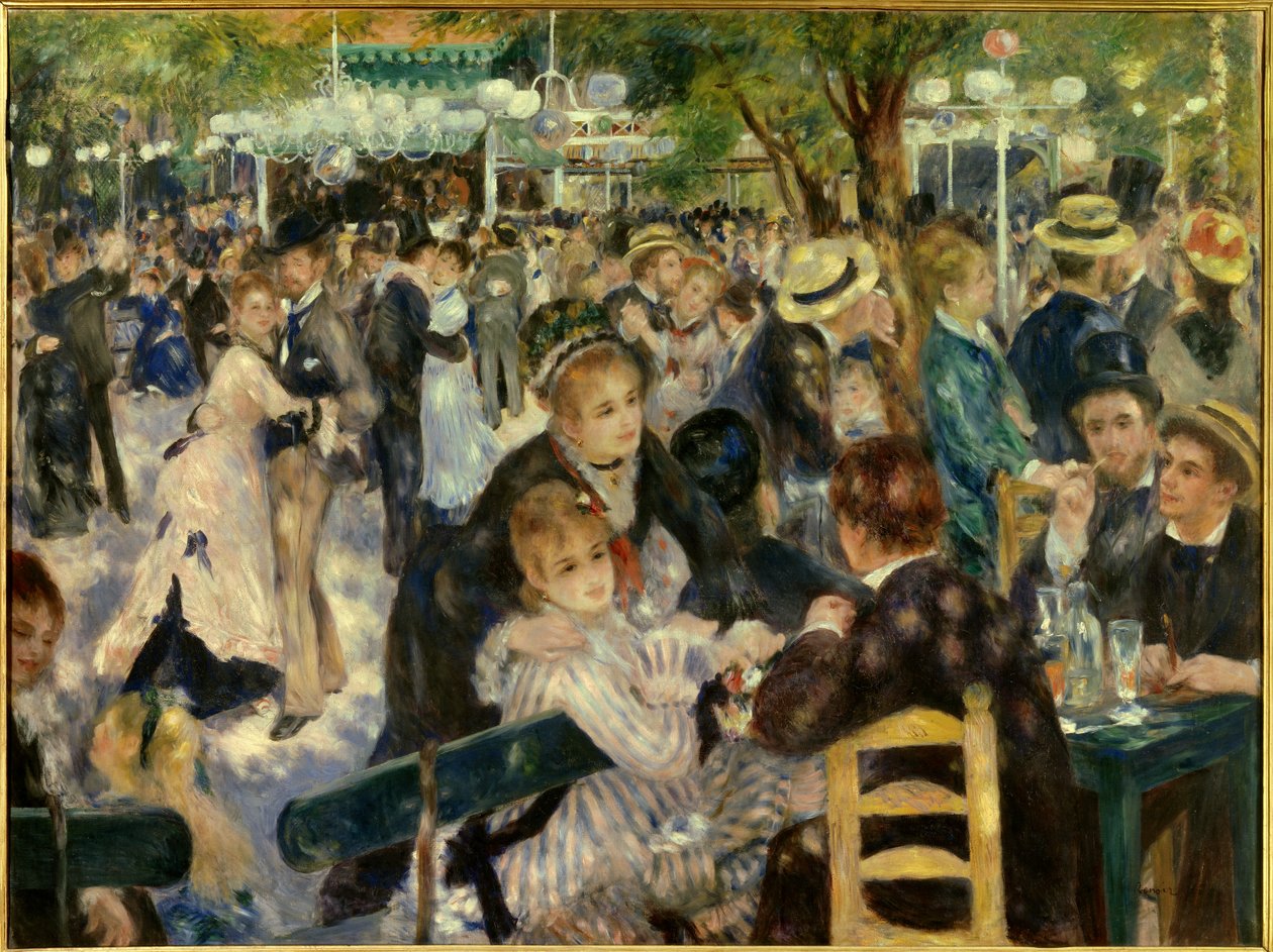 الرقص في Le Moulin de la Galette بواسطة بيير أوغست رينوار